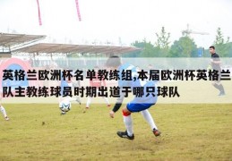 英格兰欧洲杯名单教练组,本届欧洲杯英格兰队主教练球员时期出道于哪只球队